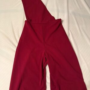PrettyLittleThing Burgundy Wide-Leg Jumpsuit